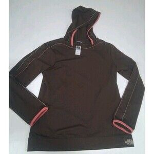 Womens North Face Long Sleeve Shirt Hiking Outdoors Brown Hooded Medium